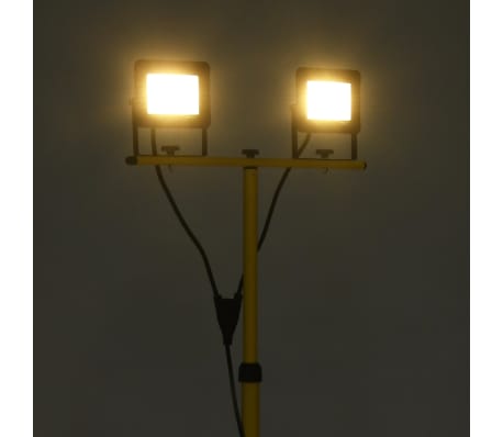 vidaXL Faretto a LED con Treppiede 2x30 W Bianco Caldo