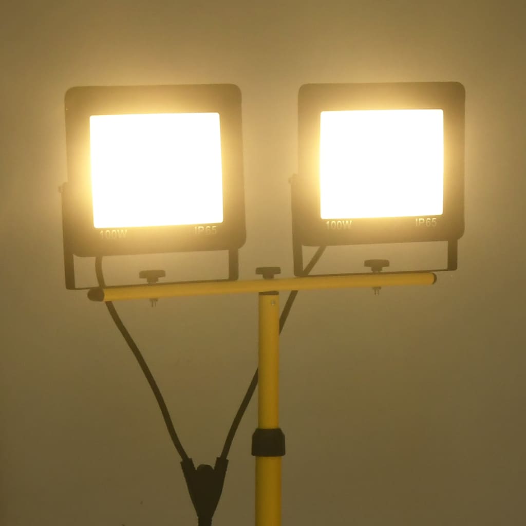 

vidaXL Spotlight met statief LED 2x100 W warmwit