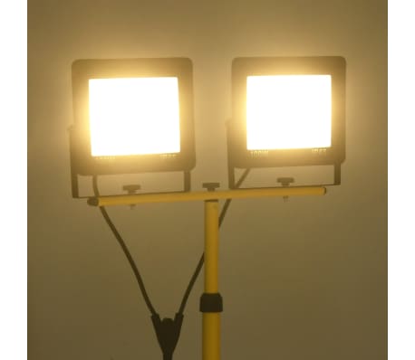 vidaXL Spotlight met statief LED 2x100 W warmwit