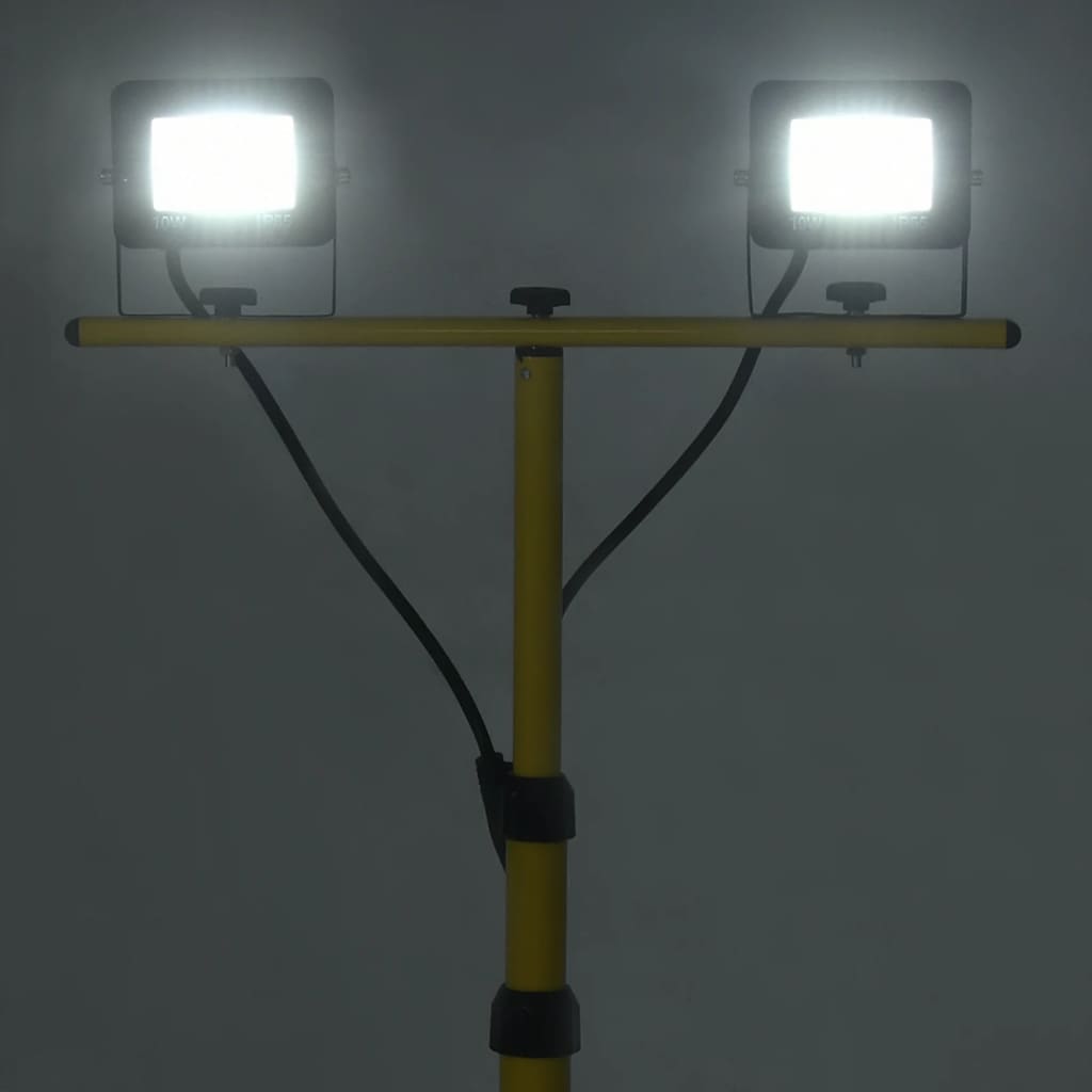 Proiector cu LED și trepied, 2×10 W, alb rece