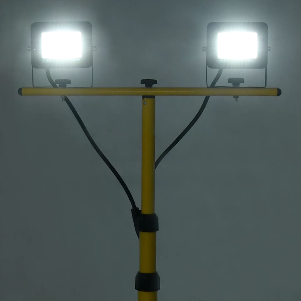 vidaXL Spotlight met statief LED 2x20 W koudwit afbeelding