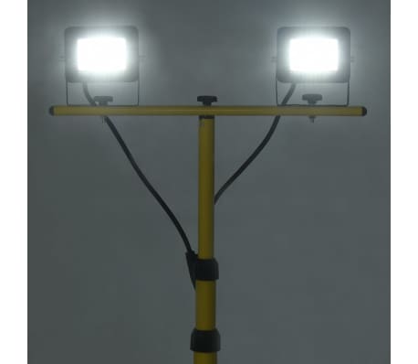 vidaXL Projetor c/ iluminação LED e tripé 2x20 W branco frio