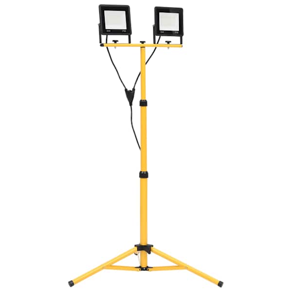 vidaXL statiiviga LED prožektor, 2 x 50 W, k&uuml;lm valge