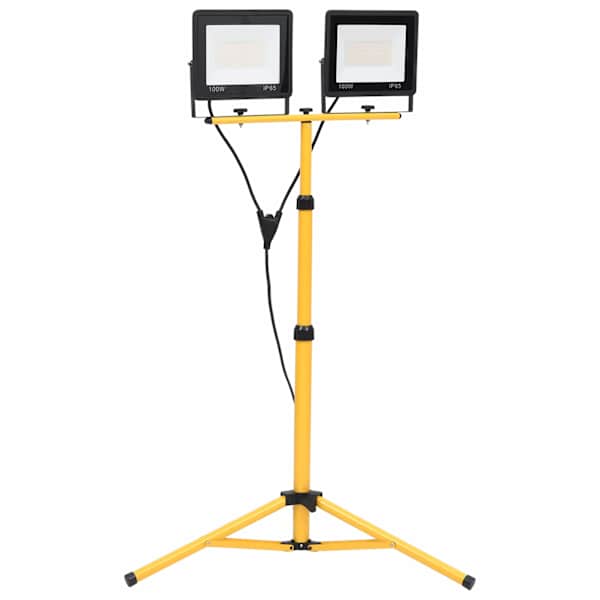 vidaXL statiiviga LED prožektor, 2 x 100 W, k&uuml;lm valge