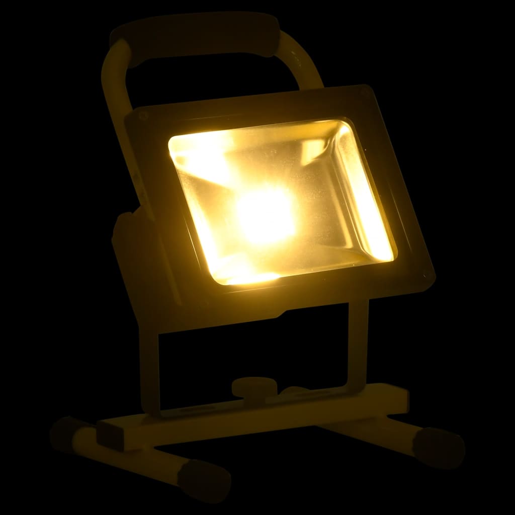 vidaXL Dobíjecí LED reflektor s rukojetí 20 W teplé bílé světlo