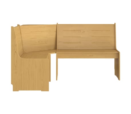 vidaXL Corner Bench 151 cm Solid Wood Pine Honey Brown