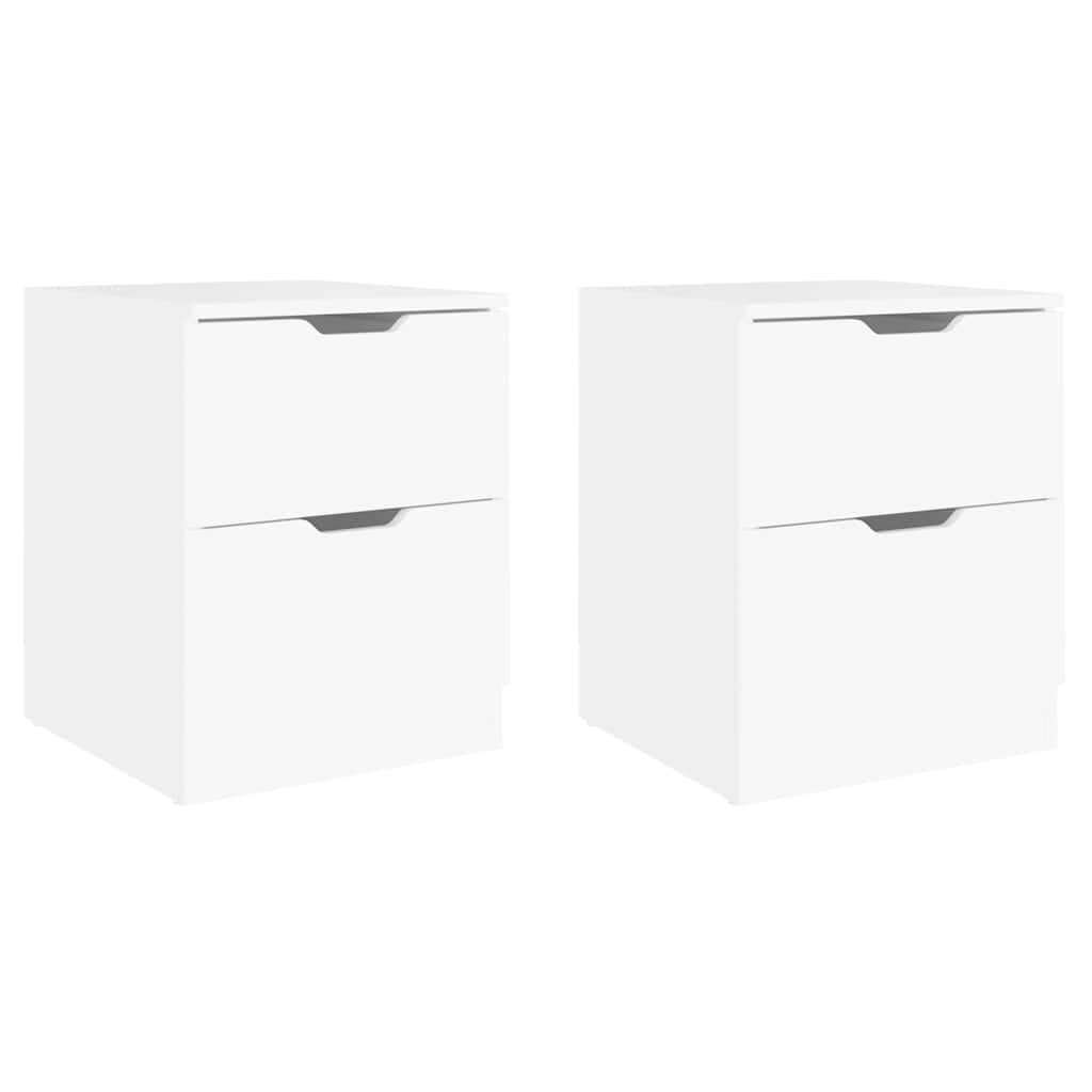 vidaXL Nachtkastjes 2 st 40x40x50 cm bewerkt hout wit, foto 3