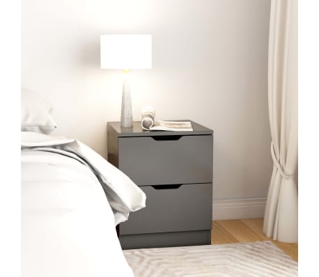 vidaXL Нощни шкафчета, 2 бр, сиви, 40x40x50 см, инженерно дърво