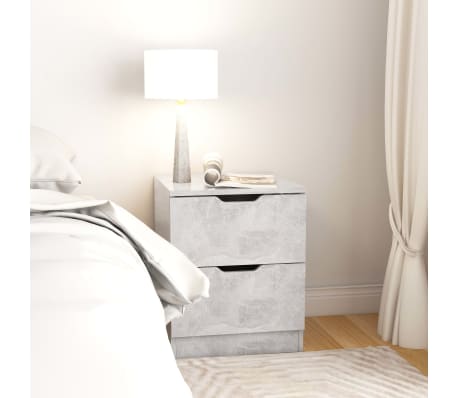 vidaXL Nattbord 2 stk betonggr&aring; 40x40x50 cm konstruert tre