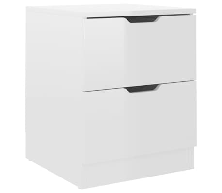 vidaXL Nattbord 2 stk h&oslash;yglans hvit 40x40x50 cm konstruert tre
