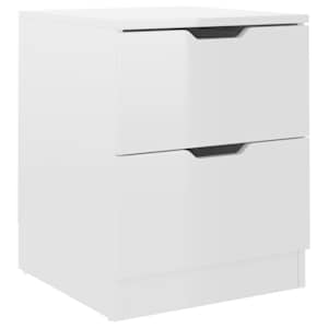 vidaXL Nattbord 2 stk h&oslash;yglans hvit 40x40x50 cm konstruert tre