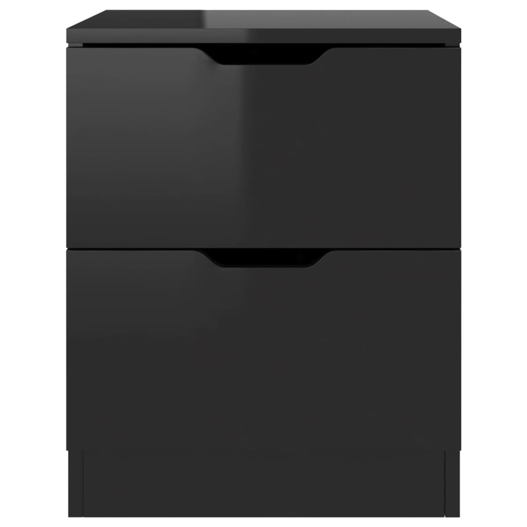 vidaXL Bedside Cabinet High Gloss Black 40x40x50 cm Engineered Wood