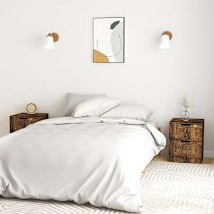 Nočna omarica 2 kosa dimljeni hrast 40x40x50 cm inženirski les