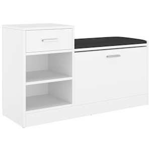 Lavice s botníkem bílá 94,5 x 31 x 57 cm kompozitní dřevo - obrázek 2
