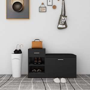 Klop za čevlje črna 94,5x31x57 cm inženirski les