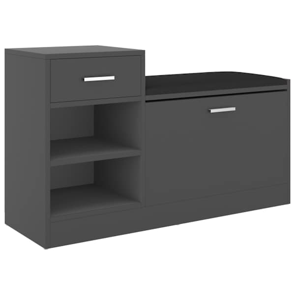 vidaXL jalatsipink, hall, 94,5 x 31 x 57 cm, tehispuit