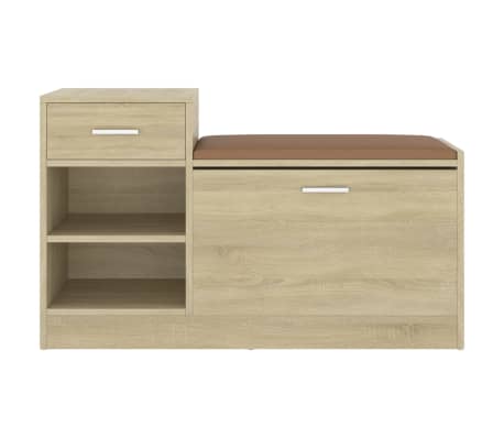 vidaXL シューズベンチ ソノマオーク 94.5x31x57cm エンジニアリングウッド