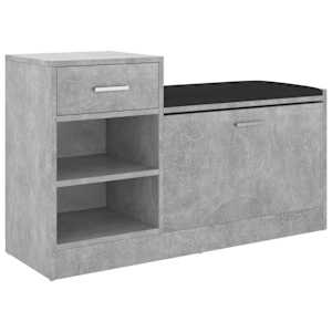 vidaXL jalatsipink, betoonhall, 94,5 x 31 x 57 cm, tehispuit