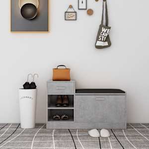 Klop za čevlje betonsko siva 94,5x31x57 cm inženirski les