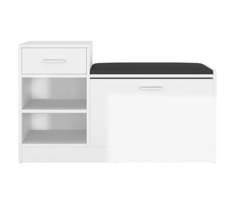 vidaXL Schuhbank Hochglanz-Wei&szlig; 94,5x31x57 cm Holzwerkstoff