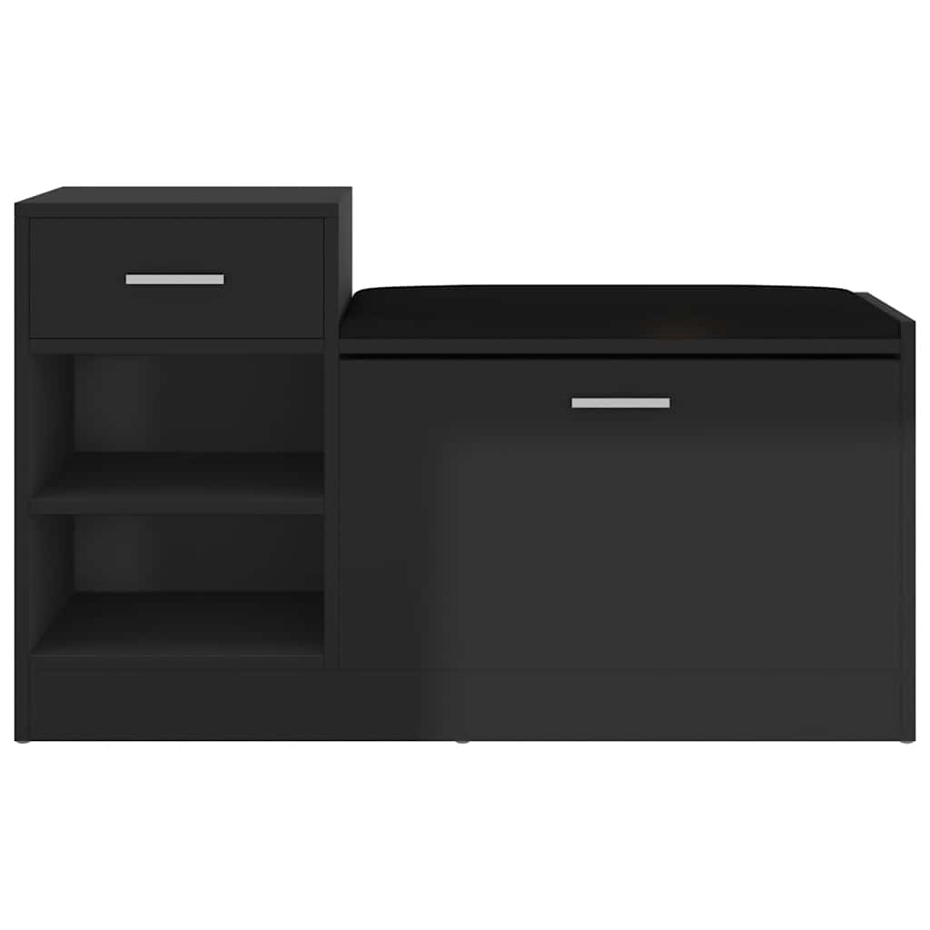 Thumbnail - vidaXL Schuhbank Hochglanz-Schwarz 94,5x31x57 cm Holzwerkstoff