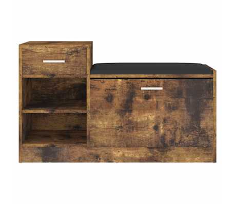 vidaXL Banc &agrave; chaussures Ch&ecirc;ne fum&eacute; 94,5x31x57 cm Bois d'ing&eacute;nierie