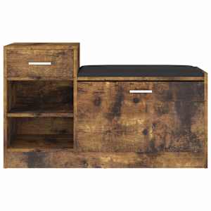vidaXL Banc &agrave; chaussures Ch&ecirc;ne fum&eacute; 94,5x31x57 cm Bois d'ing&eacute;nierie