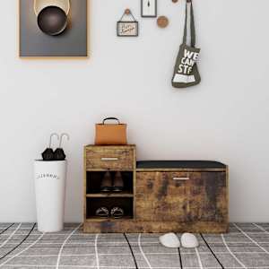 Klop za čevlje dimljeni hrast 94,5x31x57 cm inženirski les