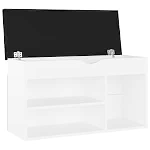 Lavice s botníkem a poduškou bílá 80x30x47 cm kompozitní dřevo - obrázek 4