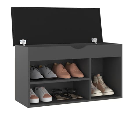 vidaXL Lavice s botn&iacute;kem a podu&scaron;kou &scaron;ed&aacute; 80x30x47 cm kompozitn&iacute; dřevo