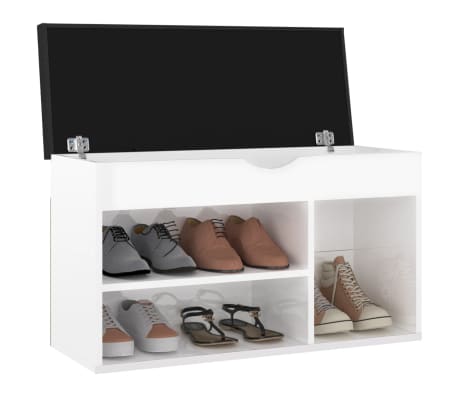 vidaXL magasf&eacute;nyű feh&eacute;r cipőt&aacute;rol&oacute; pad p&aacute;rn&aacute;val 80 x 30 x 47 cm