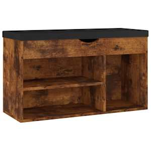 Lavice s botníkem a poduškou kouřový dub 80x30x47 cm kompozit - obrázek 2