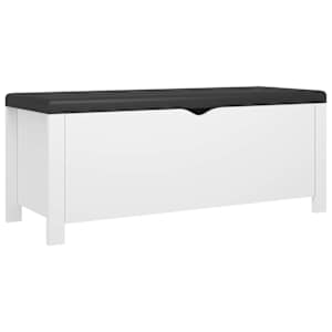vidaXL hoiukast padjaga, valge, 105 x 40 x 45 cm, tehispuit