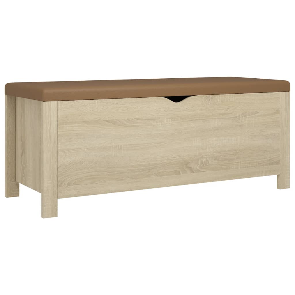 vidaXL Úložný box s poduškou dub sonoma 105x40x45cm kompozitní dřevo