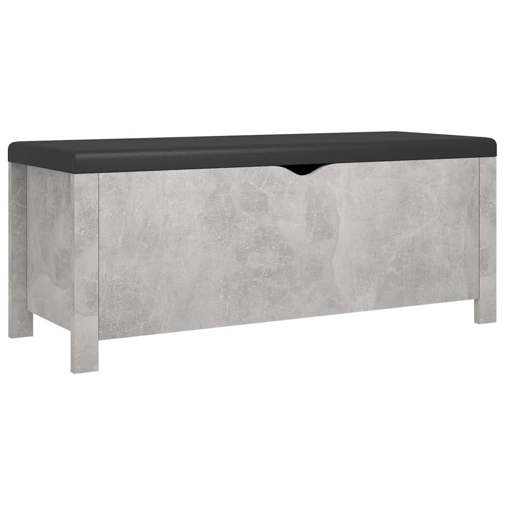 Úložný box s poduškou betonově šedý 105x40x45 cm dřevotříska