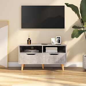 TV skříňka betonově šedá 90 x 40 x 48,5 cm kompozitní dřevo - obrázek 1