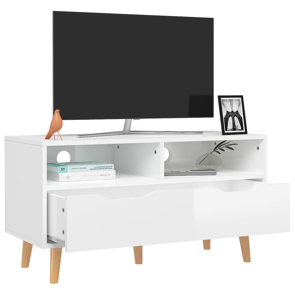 

vidaXL Tv-meubel 90x40x48,5x cm spaanplaat hoogglans wit