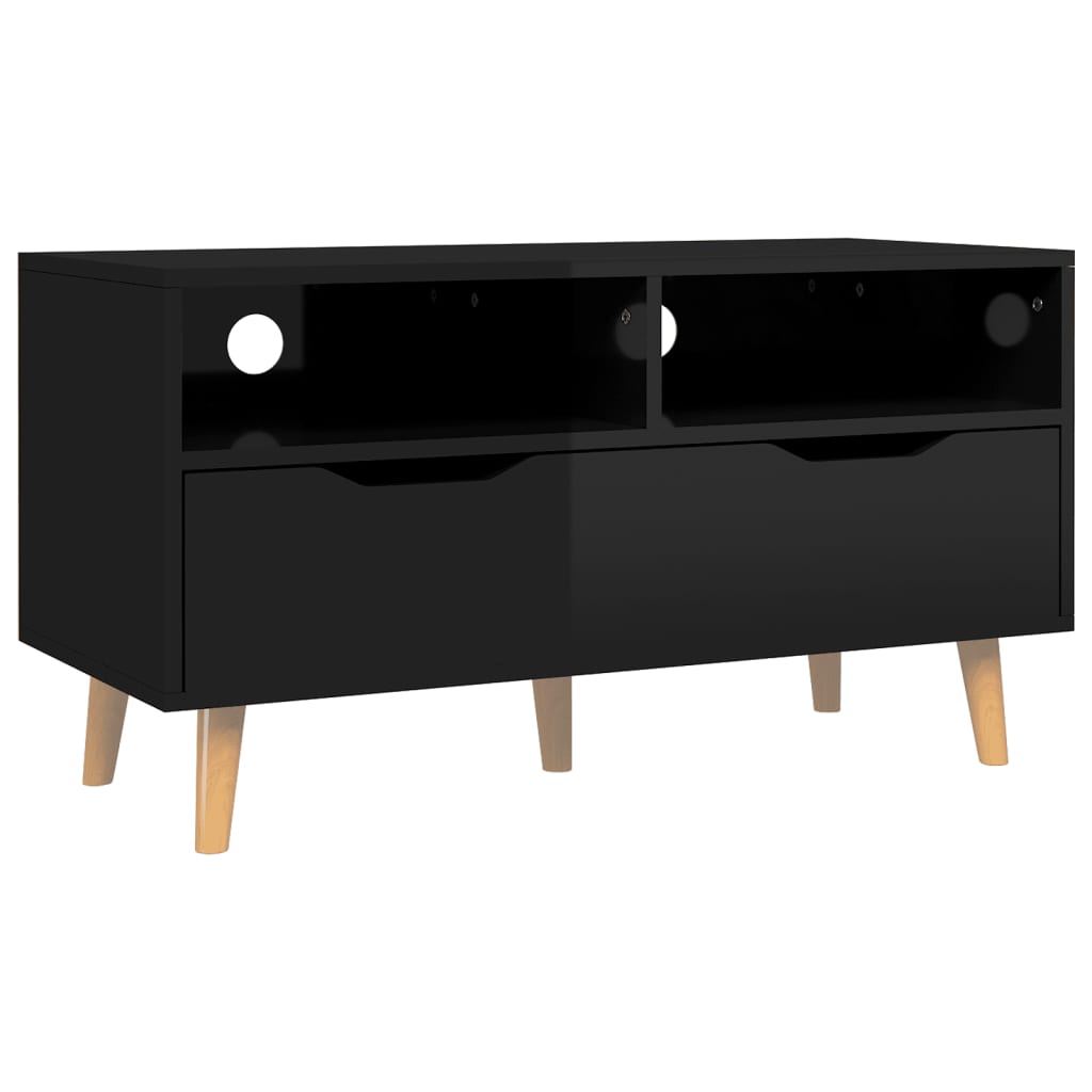

vidaXL TV Cabinet High Gloss Black 35.4"x15.7"x19.1" Engineered Wood
