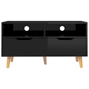 TV skříňka černá vysoký lesk 90 x 40 x 48,5 cm kompozitní dřevo - obrázek 5