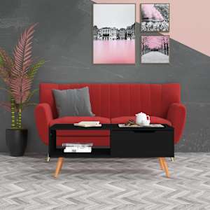 Klubska mizica črna 100x49,5x43 cm inženirski les