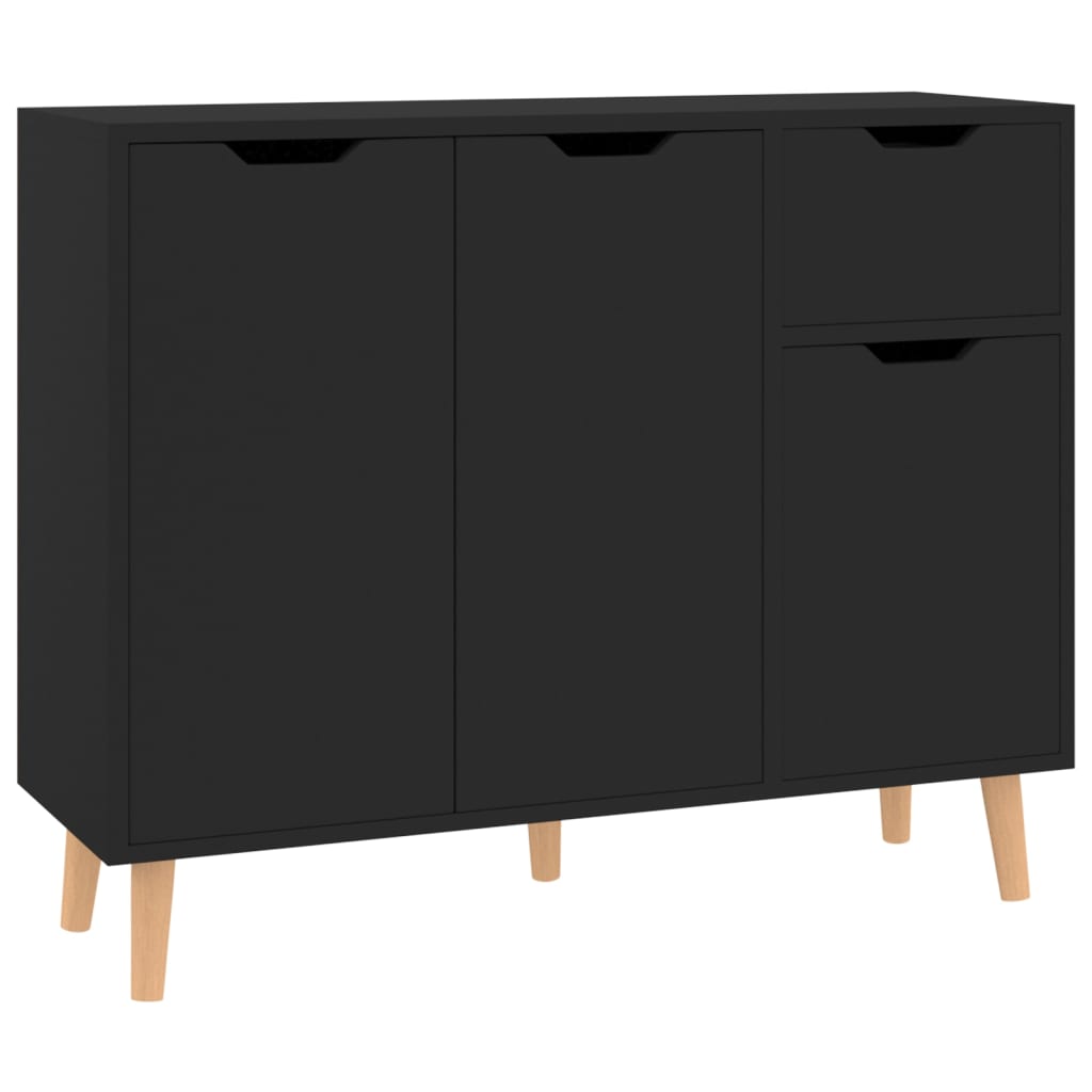 

vidaXL Sideboard Black 35.4"x11.8"x28.3" Engineered Wood