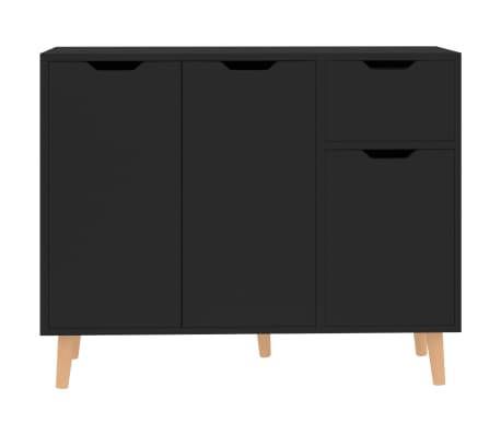 vidaXL サイドボード ブラック 90x30x72cm エンジニアリングウッド