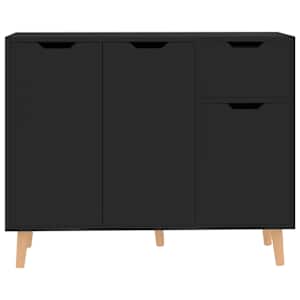 vidaXL サイドボード ブラック 90x30x72cm エンジニアリングウッド