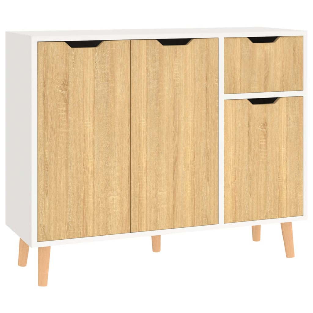 

vidaXL Sideboard White and Sonoma Oak 35.4"x11.8"x28.3" Engineered Wood