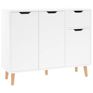 Příborník bílý s vysokým leskem 90x30x72 cm kompozitní dřevo - obrázek 2