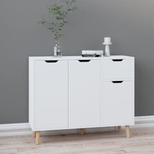 Příborník bílý s vysokým leskem 90x30x72 cm kompozitní dřevo - obrázek 1