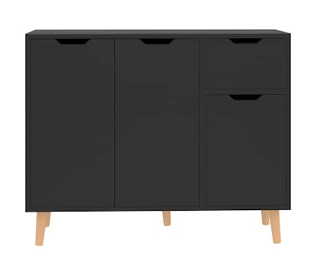 vidaXL Senkki korkeakiiltoinen musta 90x30x72 cm lastulevy