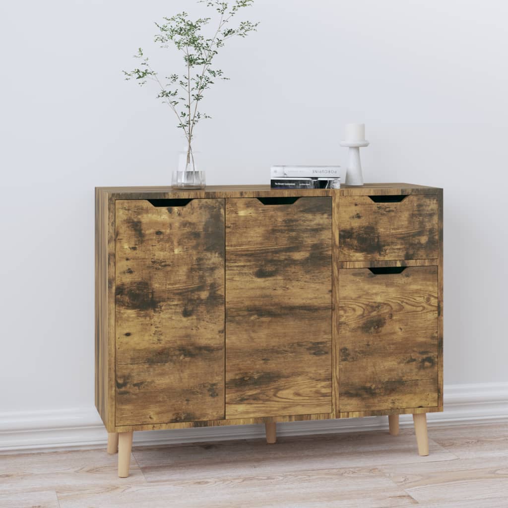 vidaXL Sideboard Räuchereiche 90x30x72 cm Holzwerkstoff