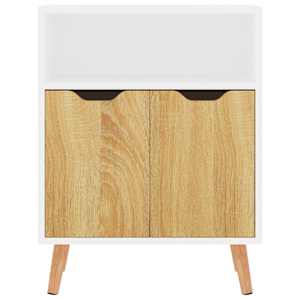 vidaXL Μπουφές Λευκή/Sonoma Δρυς 60x30x72 εκ. Επεξεργασμένο Ξύλο