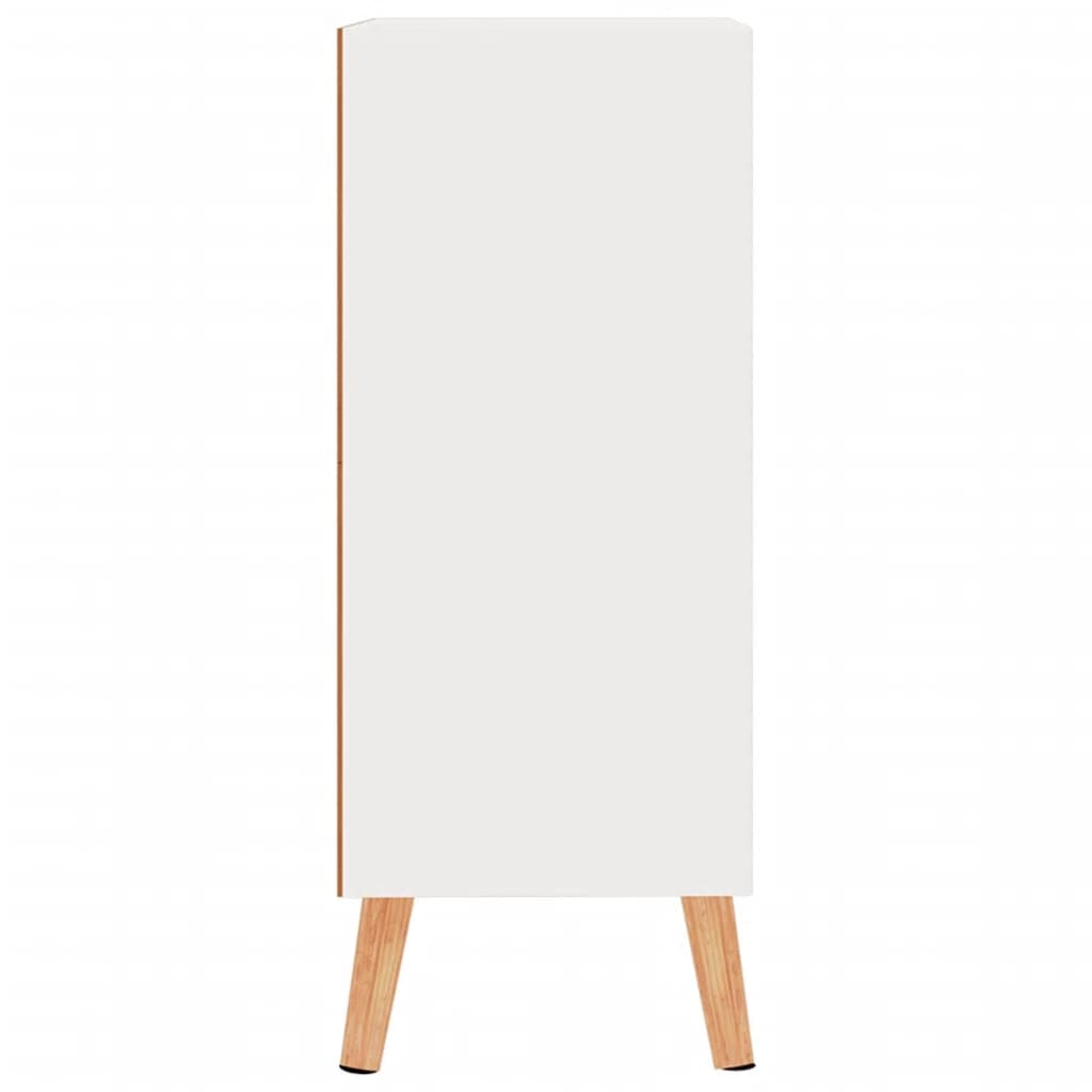 Magasfényű fehér forgácslap tálalószekrény 60 x 30 x 72 cm 